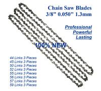 Lames de tronçonneuse 3 pièces chaînes de scie semi-ciseau pour pas de 3/8 "calibre 1.3mm 44 45 50 52 55 56 57 59 maillons d'entraînement sont disponibles 50 Links Chains 3pcs