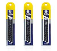 Lames sécables BLACK BLADE SK2 - Durée de vie 3 fois supérieure, Gravure Laser, étuis de 10 lames (25mm) - Lot de 3 étuis