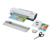 Laminatrice Leitz iLAM Home A4 gris blanc accessoires chauffe rapide