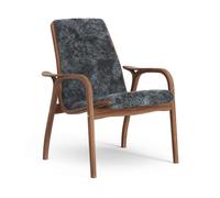 Laminett Fauteuil Noyer Laqué/Charbon/Peau de Mouton