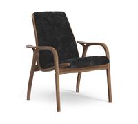 Laminett Fauteuil Noyer Laqué/Noir/Peau de Mouton