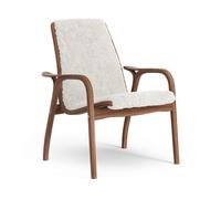 Laminett Fauteuil Noyer Laqué/Off White/Peau de Mouton