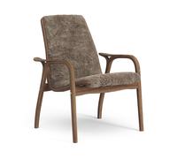 Laminett Fauteuil Noyer Laqué/Sahara/Peau de Mouton