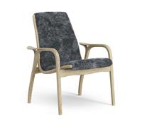 Laminett Fauteuil Placage Chêne/Charbon/Peau de Mouton