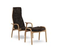 Lamino Fauteuil Haut Avec Repose-Pieds Chêne Huilé/Espresso/Peau de Mouton