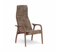 Swedese Fauteuil Lamino peau de mouton sahara. noyer laqué