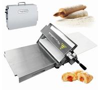 Laminoir à Pâte Feuilletée︱Laminoir à Pâte Pliable︱Laminoir Manuel En Acier Inoxydable︱Laminoir patisserie︱Épaisseur Réglable 0-27mm︱Pour Boulangerie︱Pizza︱Croissants