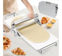 Laminoir à Pâte Professionnel Pliable, Manuel en Acier Inoxydable 90×40cm | Épaisseur réglable de 0 à 25 mm, base antidérapante, nettoyage facile et rangement compact pour croissants, pizzas et fondant