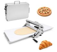 Laminoir Pâtisserie Manuel en Acier Inoxydable 304, Laminoir à Pâte Pliable et Portable, Réglage 2-25 mm, Facile à Nettoyer, pour Croissants, Pâte Feuilletée, Pizza, Tartes, Biscuits et Desserts Large