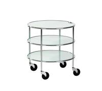 Lammhults Table roulante Chicago I Verre dépoli-chrome