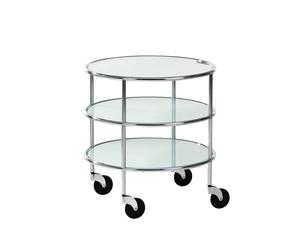 Lammhults Table roulante Chicago I Verre dépoli-chrome