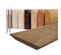 LAMO Étagère Flottante Murale Bois avec Fixation Invisible 40 cm | Couleur: foncé, Bord : 3x biseauté à 45 degrés | Bois massif | Largeur pour salle de bain, couloir, cuisine