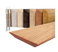 LAMO Étagère Flottante Murale Bois avec Fixation Invisible 40 cm | Couleur: noisette, Bord : 3x biseauté à 45 degrés | Bois massif | Largeur pour salle de bain, couloir, cuisine