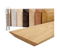 LAMO Étagère Flottante Murale Bois avec Fixation Invisible 40 cm | Couleur: rustique, Bord : 3x biseauté à 45 degrés | Bois massif | Largeur pour salle de bain, couloir, cuisine