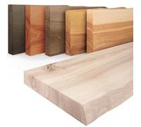 LAMO Manufaktur Étagère bois massif sans pièces de fixation Étagère 120 cm Couleur: brut, Bord: naturel , style naturel