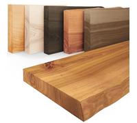 LAMO Manufaktur Étagère bois massif sans pièces de fixation Étagère 140 cm largeur Couleur: rustique, Bord: naturel