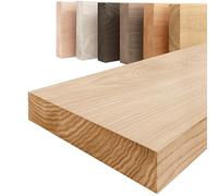 LAMO Manufaktur Étagère Bois Massif sans pièces de Fixation | Etagere 40 cm Largeur pour Salle de Bain, Couloir, Cuisine | Couleur: Naturel, Bord: Droit | Bois Massif, Design Moderne, Belle veinure