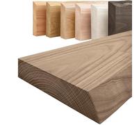 LAMO Manufaktur Étagère bois massif sans pièces de fixation | Etagere 40 cm largeur pour salle de bain, couloir, cuisine | Couleur: noisette, Bord: naturel | Bois massif, design moderne, belle veinure