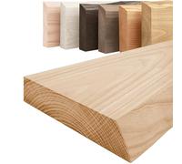 LAMO Manufaktur Étagère Bois Massif sans pièces de Fixation | Etagere 40 cm Largeur pour Salle de Bain, Couloir, Cuisine | Couleur: Naturel, Bord: Naturel | Bois Massif, Design Moderne, Belle veinure