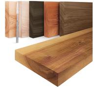 LAMO Manufaktur Étagère flottante murale bois avec fixation invisible Etagere 40 cm largeur Couleur: rustique, Bord: droit