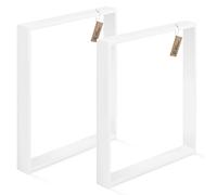 LAMO Manufaktur Lot de 2 Pieds de Table à Manger ou de Bureau, modèle Simple Light, Profil 60x20 mm, 80x72 cm (L x H), Blanche, LTS-01-E-FF-9016