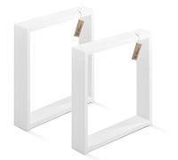 LAMO Manufaktur Lot de 2 Pieds de Table Basse, modèle Simple Massive, Profil 80x20 mm, 30x43 cm (L x H), Blanc, LTS-01-C-AA-9016