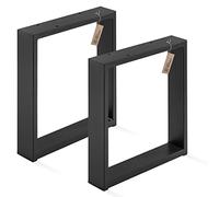 LAMO Manufaktur Lot de 2 Pieds de Table Basse, modèle Simple Massive, Profil 80x20 mm, 30x43 cm (L x H), Noir, LTS-01-C-AA-9005