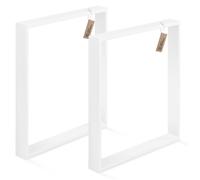LAMO MANUFAKTUR Set de 2 pieds de table en profil 60x20mm - table à manger - industriel - 60x72cm (Lxh) - blanc
