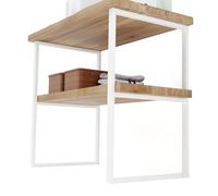 LAMO MANUFAKTUR Support pour Plan de Travail de Salle de Bains 40x80 cm Blanc Lot de 2 - Pieds de Meuble de Salle de Bain industriels en métal avec vis Fischer - pour Vasque à Poser et à encastrer