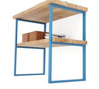 LAMO MANUFAKTUR Support pour Plan de Travail de Salle de Bains 50x80 cm Bleu - Pieds de Meuble de Salle de Bain industriels en métal avec vis Fischer - Structure pour Vasque à Poser et à encastrer