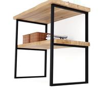 LAMO MANUFAKTUR Support pour Plan de Travail de Salle de Bains 50x80 cm Noir - Pieds de Meuble de Salle de Bain industriels en métal avec vis Fischer - Structure pour Vasque à Poser et à encastrer