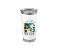 L'amour dans chaque vague - Fort Fisher Gobelet isotherme en acier inoxydable double paroi
