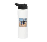 L'AMOUR DU BASKETBALL ENTRE UN PÈRE ET SON FILS SUR LA PLAGE Stainless Steel Insulated Water Bottle
