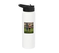 L'AMOUR D'UN PÈRE ET FILS POUR FOOTBALL AU BRÉSIL Stainless Steel Insulated Water Bottle