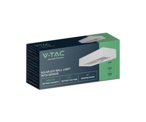 Lampada LED V-tac da Muro 6W Con Pannello Solare e Sensore PIR Colore Bianco 400