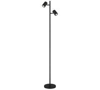 Lampadaire 2 flammes Lampe de salon Lampadaire Spots orientables Lampe sur pied noire, métal aluminium, 2x GU10, H 158 cm