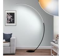 Lampadaire à arc moderne 165 cm avec télécommande - Noir gradable LED à variation de couleurs - Éclairage pour salon et chambre