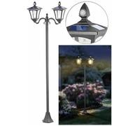 Royal Gardineer Double lampadaire à LED solaire 600 lm avec capteurs PIR SWL-160
