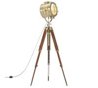 Lampadaire à trépied bois de manguier - vidaXL - 165 cm - Brun - Abat-jour pivotant - Hauteur réglable - Douille E27