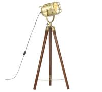 Lampadaire à trépied bois de manguier - vidaXL - 97 cm - Brun - Abat-jour pivotant - Douille E27 - 25 W max