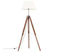 Lampadaire À Trépied Marron Miel Et Blanc Bois De Teck 141 Cm Vidaxl Vidaxl