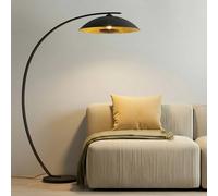 Lampadaire arc Emilienne Lindby, noir, Salon / Salle à manger, Métal, Moderne, Lampadaire