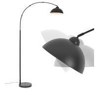 Lampadaire Arc Extra Haut 204 cm Noir, Lampe sur Pied Salon Moderne avec Base Métal 5 kg Stable, Montage Rapide 5 Minutes, Douille E27 (Ampoule Non Incluse), Idéal Chambre et Salon OVEL FL02