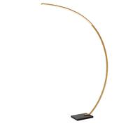 Lampadaire arc glamour doré et noir avec base en marbre, LED 15W dimmable, Lucide CURVE