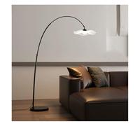 Lampadaire arc - Hauteur et angle réglables - 2 options d'abat-jour - Base en marbre - Design moderne pour salon ou chambre à coucher - Solution d'éclairage élégante