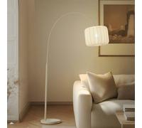 Lampadaire arc Helin Lindby, beige, Salon / Salle à manger, Textile / Tissu / Soie, Moderne, Lampadaire
