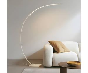 Lampadaire arc Kendra Lindby, dimmable, blanc, Salon / Salle à manger, Métal, Moderne, Lampadaire