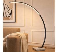 Lampadaire arc Kendra Lindby, dimmable, noir, Salon / Salle à manger, Métal, Moderne, Lampadaire