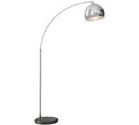 HOMCOM Lampadaire lampe de salon arc réglable – pied marbre 40W E27 noir/gris 100-115×30×170-180 cm
