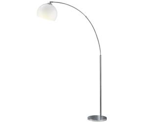 Lampadaire Arc lampe de lecture lampadaire lampe de salon lampadaire, métal acrylique chrome blanc, 1x E27, H 180 cm
